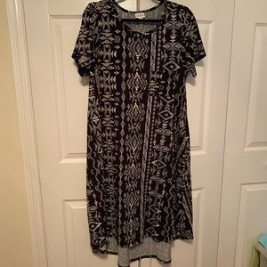 LulaRoe Carly dress medium Aztec print Black and Tan